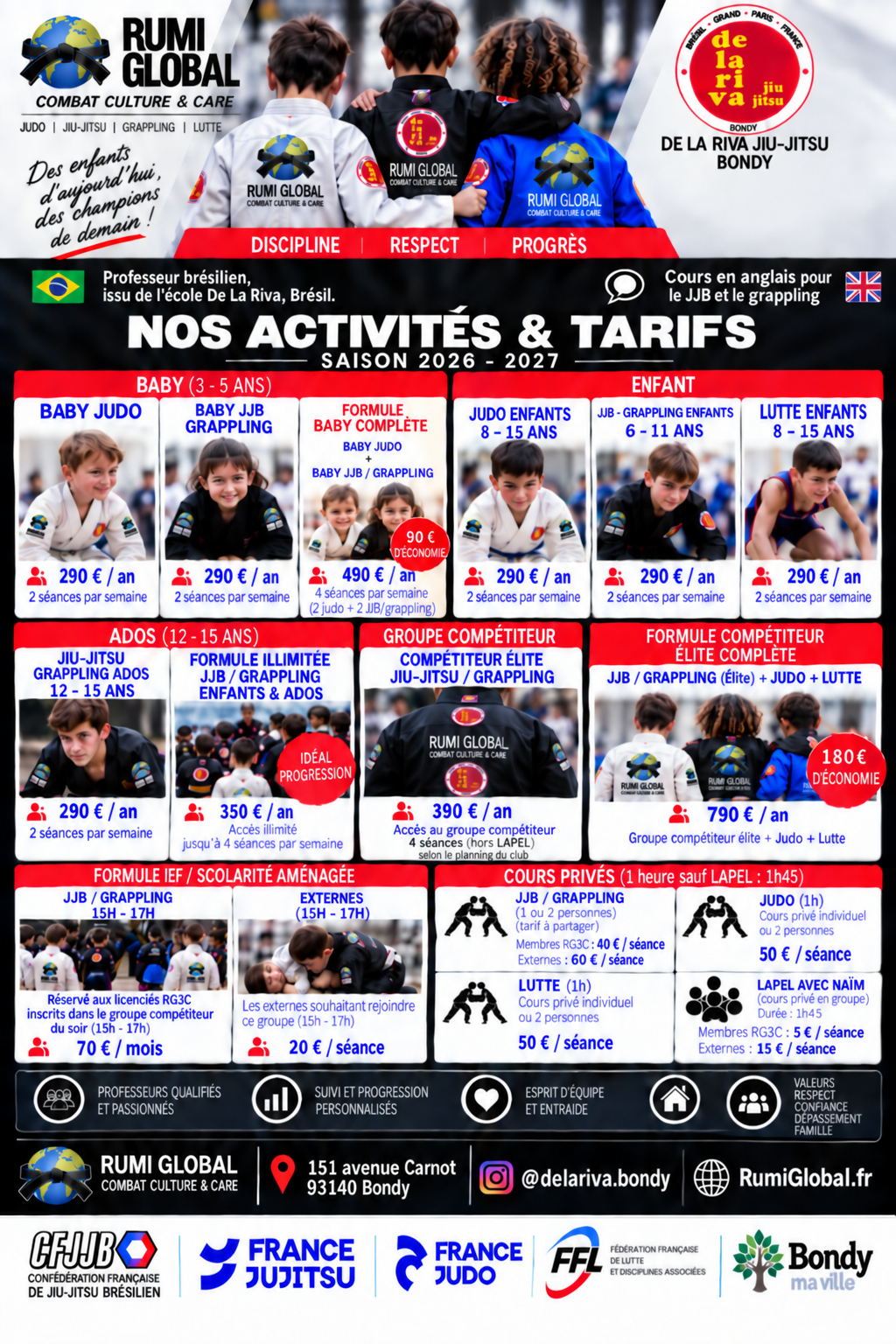Offre de lancement, activités et tarifs Rumi Global à Bondy pour la saison 2026-2027